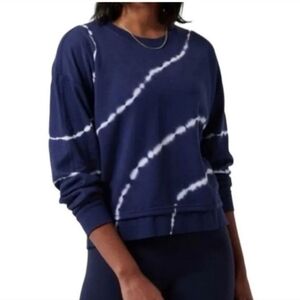 Athleta Sundown Tie Dye Stripe Striped Pullover Athleisure Casual Sweatshirt XL